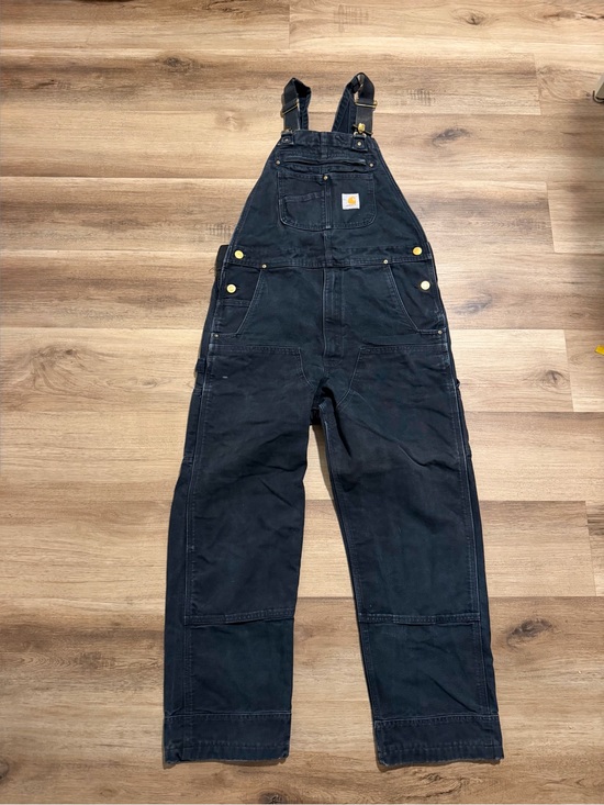 Carhartt Other - Carhartt Double Knee Unlined Duck Bib Overall Mens 34x32 Black Canvas 102776-001